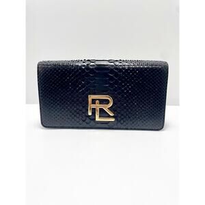 Ralph Lauren Python Clutch Bag Exotic Black Gold